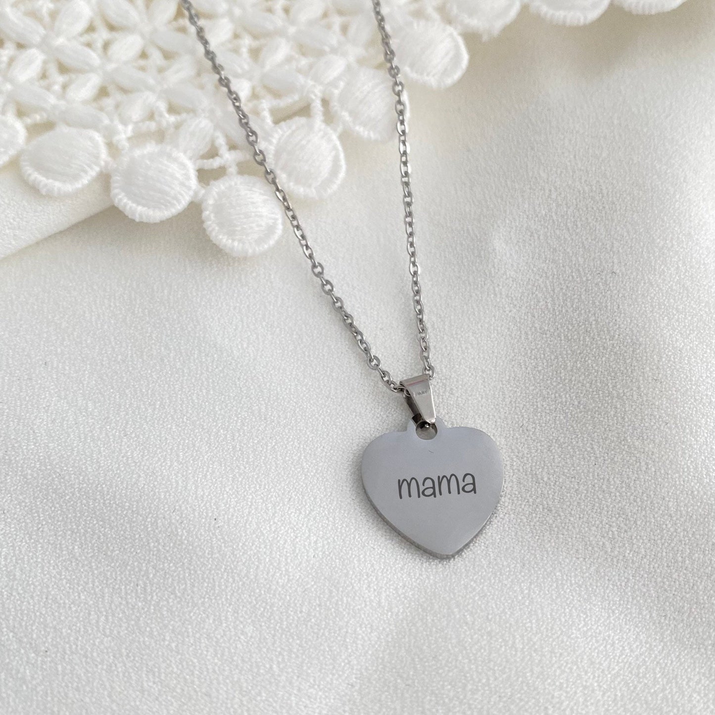 Engraved Personalized Heart Pendant Necklace Engraved Heart Necklace Initial Necklace Customized Necklace Pendant Customized Gift for her