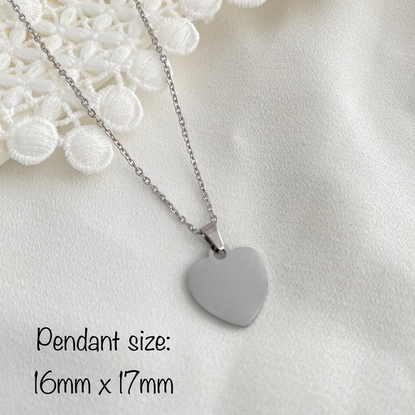 Engraved Personalized Heart Pendant Necklace Engraved Heart Necklace Initial Necklace Customized Necklace Pendant Customized Gift for her