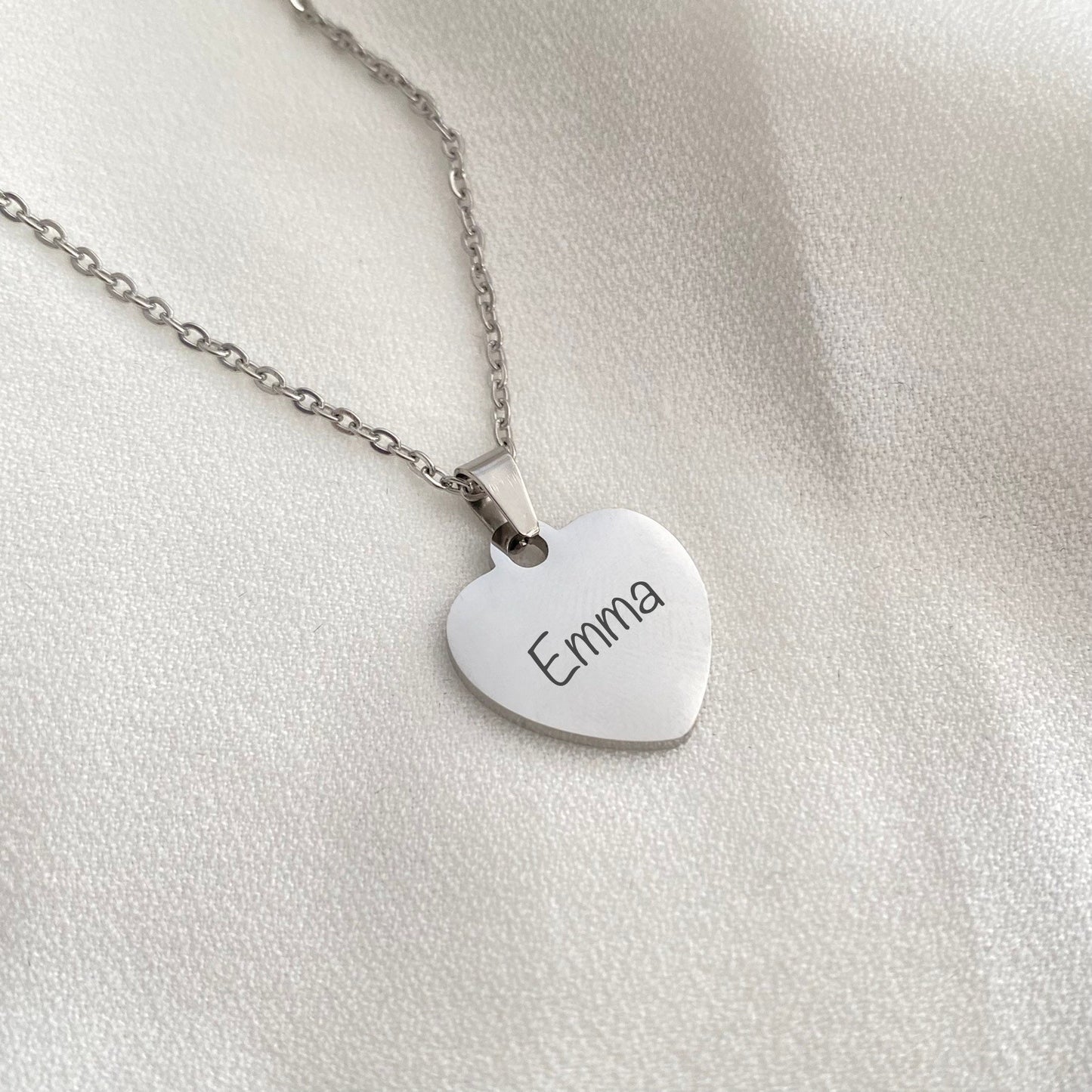 Engraved Personalized Heart Pendant Necklace Engraved Heart Necklace Initial Necklace Customized Necklace Pendant Customized Gift for her