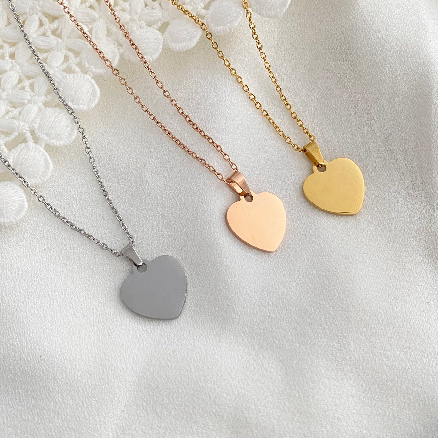 Engraved Personalized Heart Pendant Necklace Engraved Heart Necklace Initial Necklace Customized Necklace Pendant Customized Gift for her