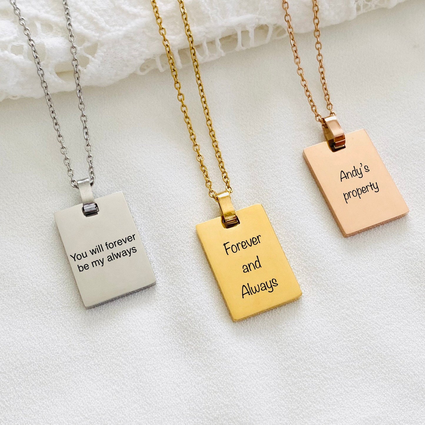 Engraved Pendant Personalized Necklace Engraved Pendant Necklace Inscribed Necklace Customized Necklace Customized Gift for Her Gift for him