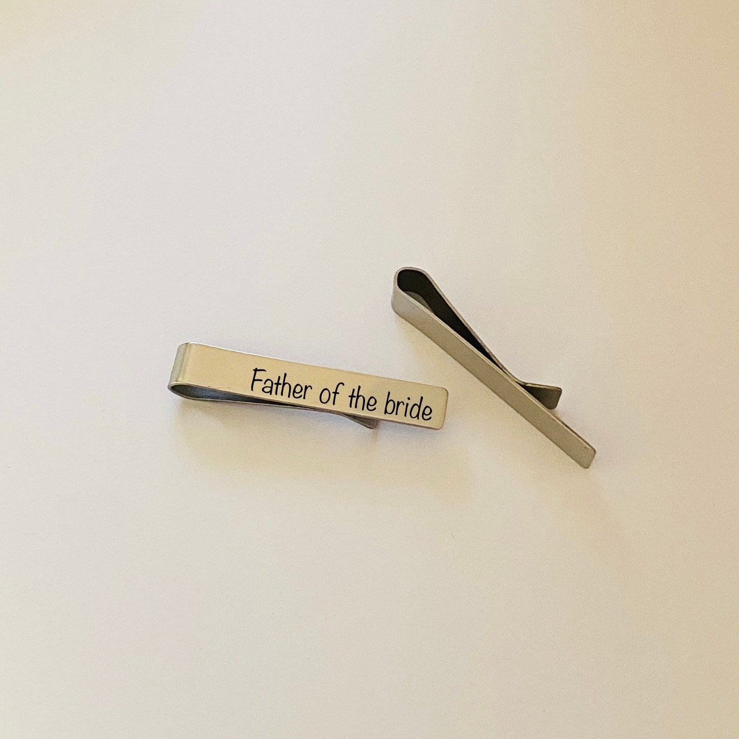 Personalized Tie Clip Engraved Tie Clip Personalized Tie Bar Customized Tie Clip Groomsmen Tie Clip Father of Bride Tie Clip Handmade Gift