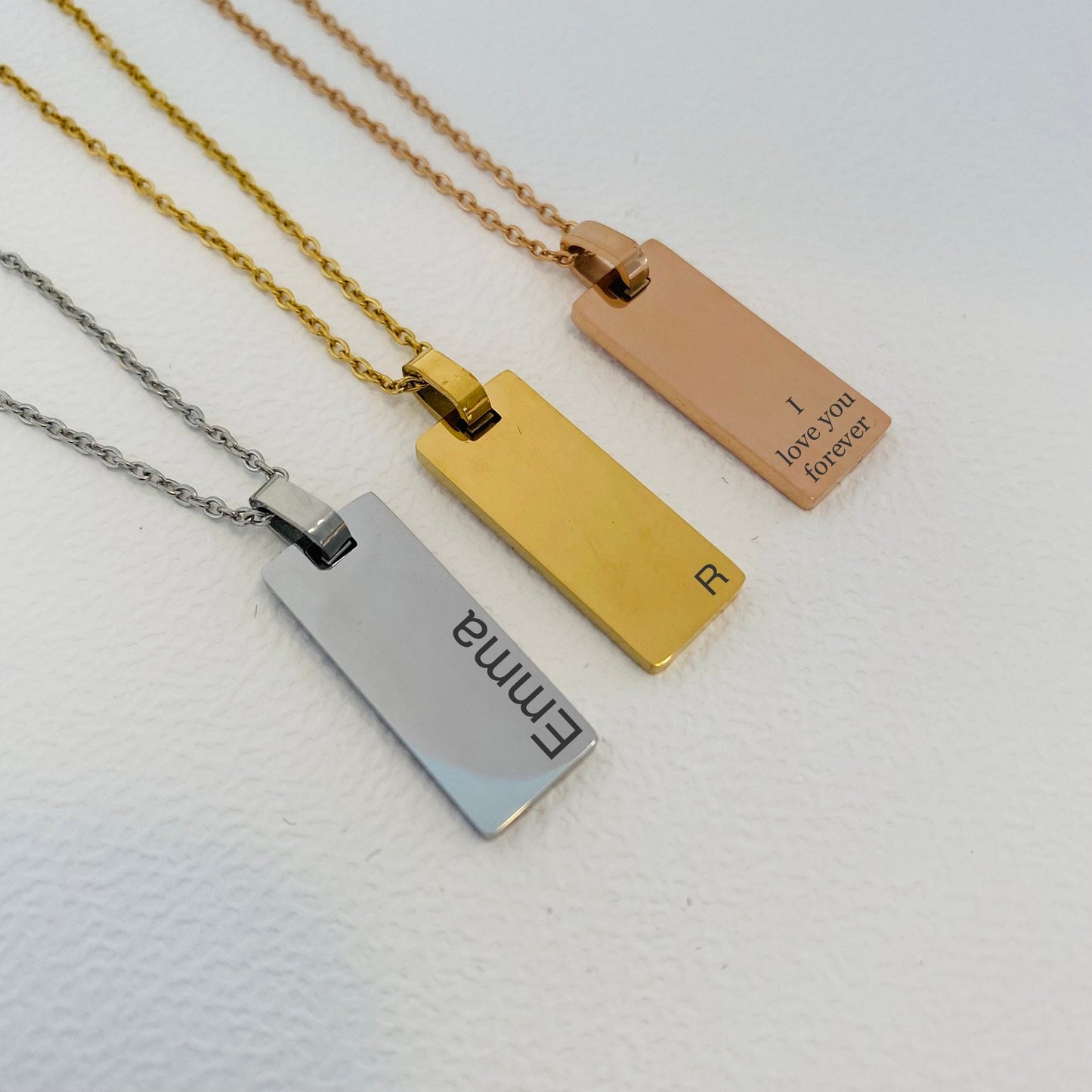 Engraved Pendant Personalized Necklace Engraved Pendant Necklace Inscribed Necklace Customized Necklace Customized Gift for Her Gift for him