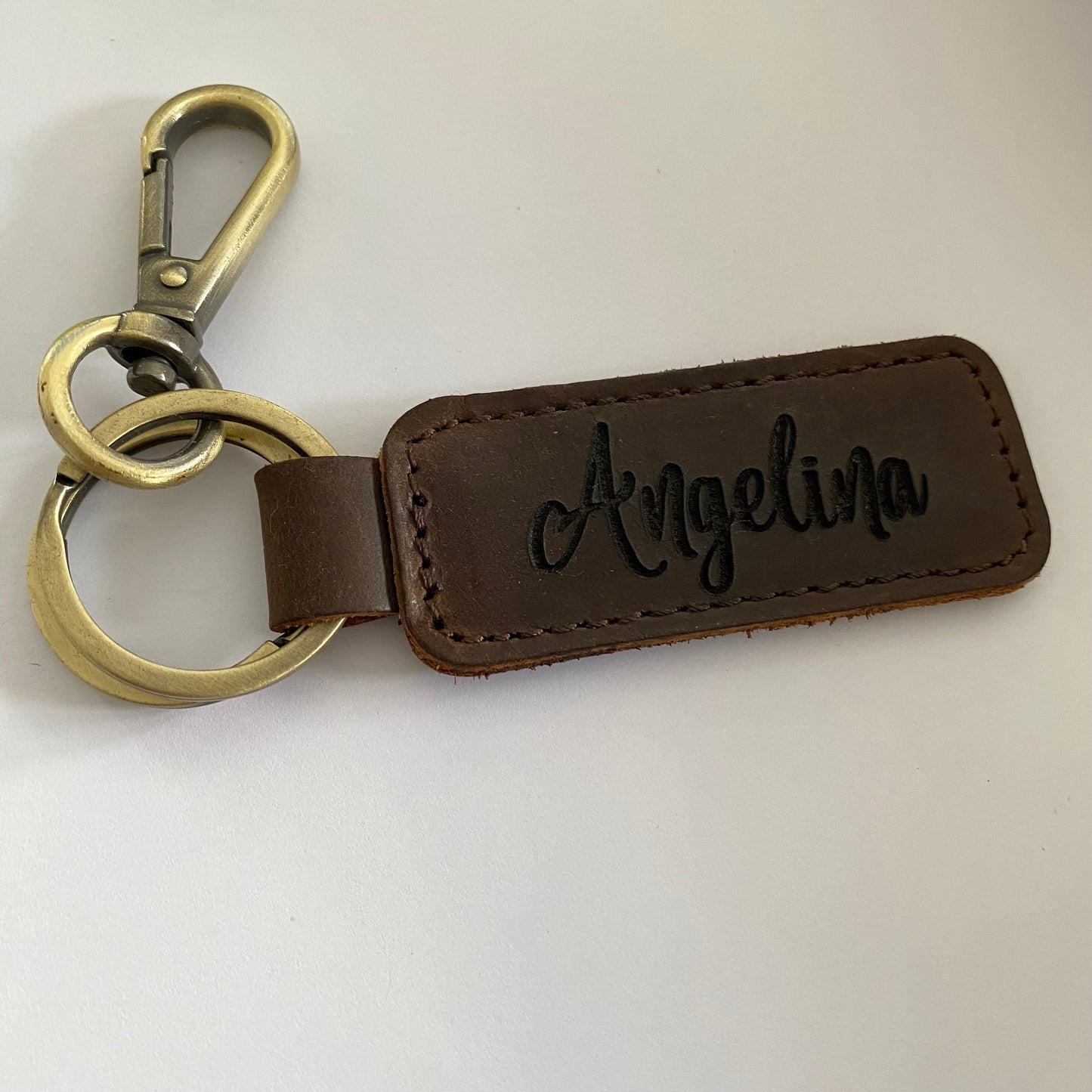 Personalized Leather NAME Keychain Customized Leather Keychain Genuine Leather Key Chain Engraved Keychain Key Tag Gift for her Gift for him