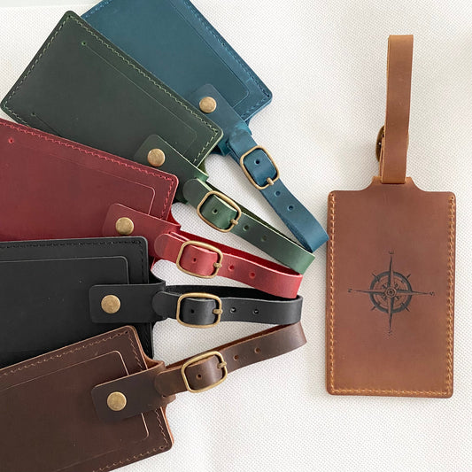 Personalized Genuine Leather Luggage Tag